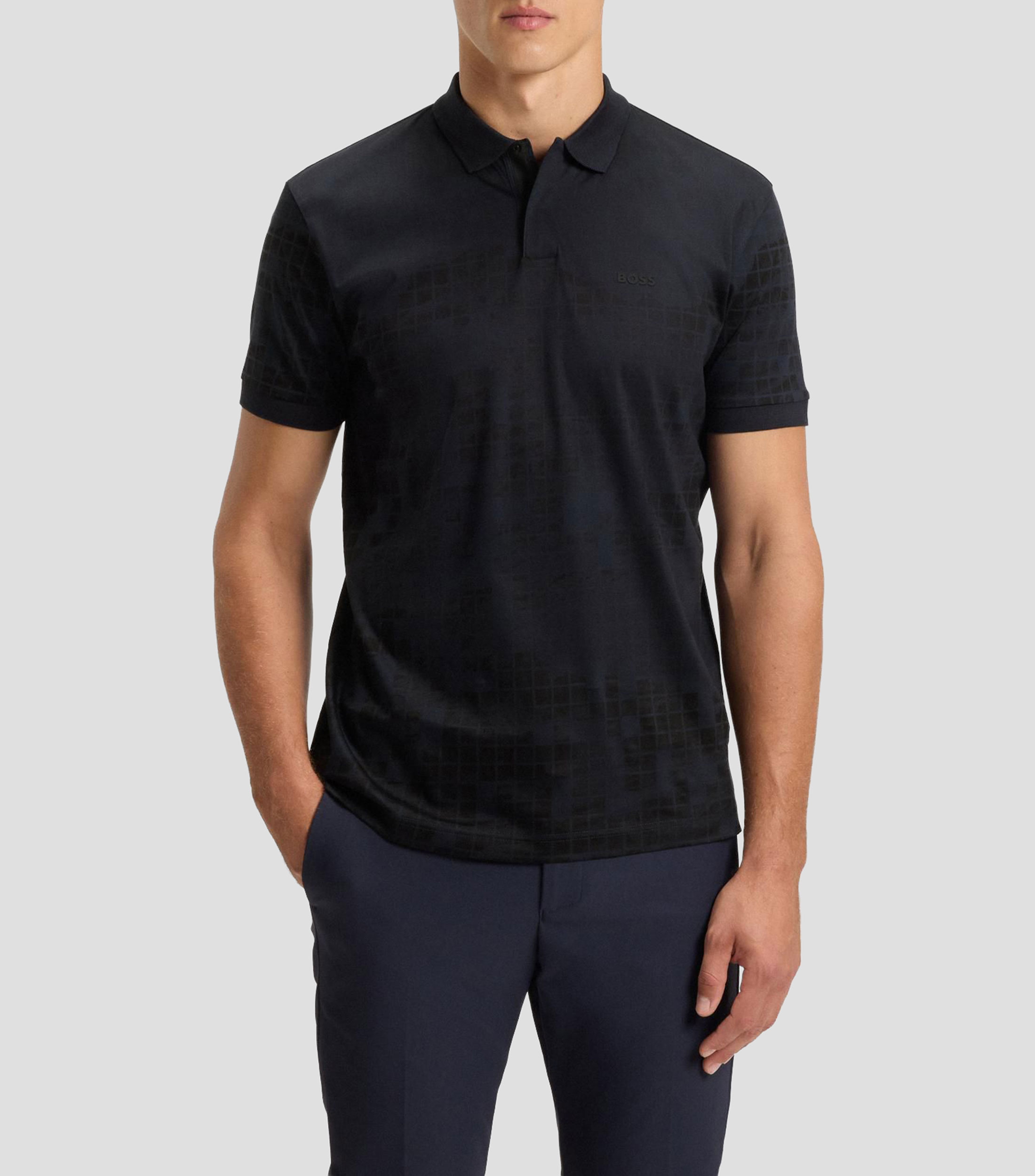 Polo de algodón mercerizado con gráficos estampados Hombre